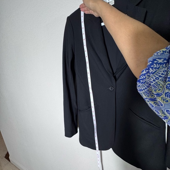 Boston Proper Black Blazer Jacket One Button & No Button Sleeves Size Small - Picture 5 of 13